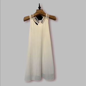 Marcelle silk and polyester cream colored dress